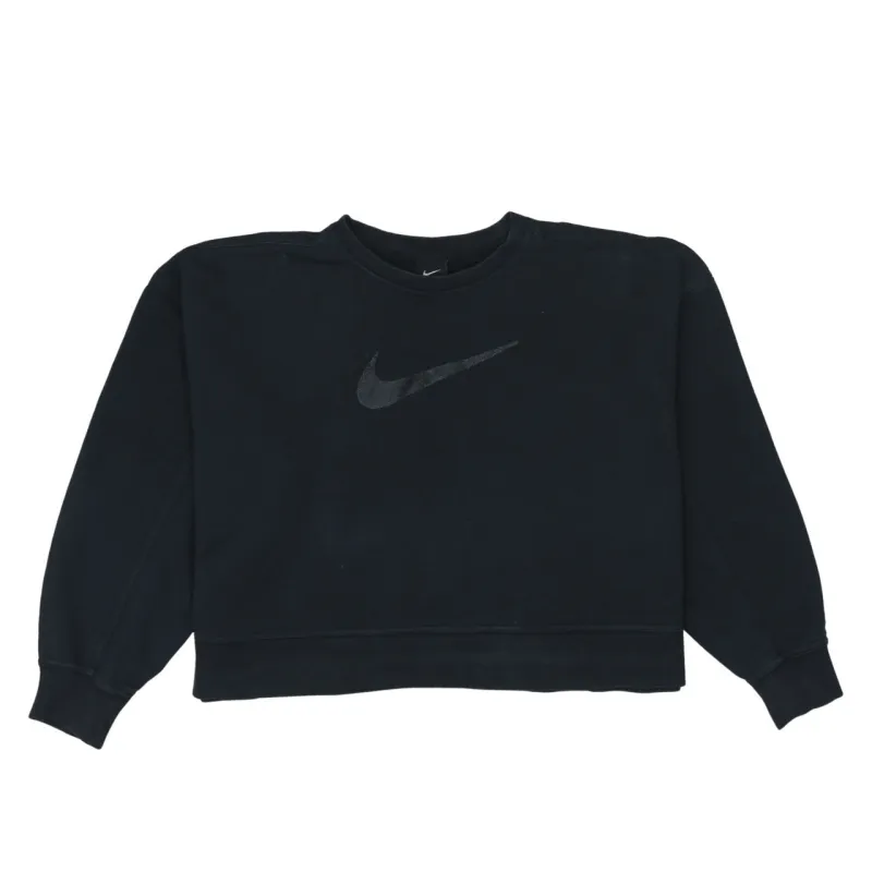 Nike 90's Center Middle Swoosh Crew Neck Sweatshirt Large Black sold by Vintage Club