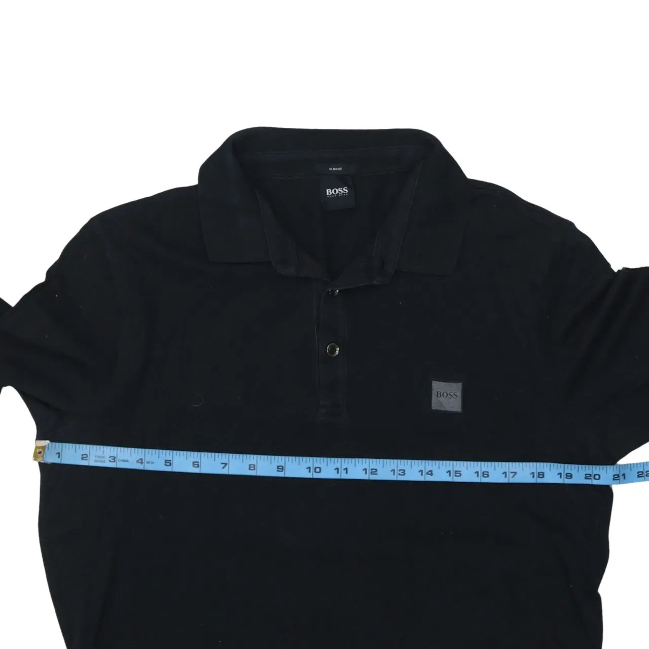 HUGO BOSS 90's Long Sleeve Quarter Button Polo Shirt XLarge Black sold by Vintage Club product image thumbnail 5