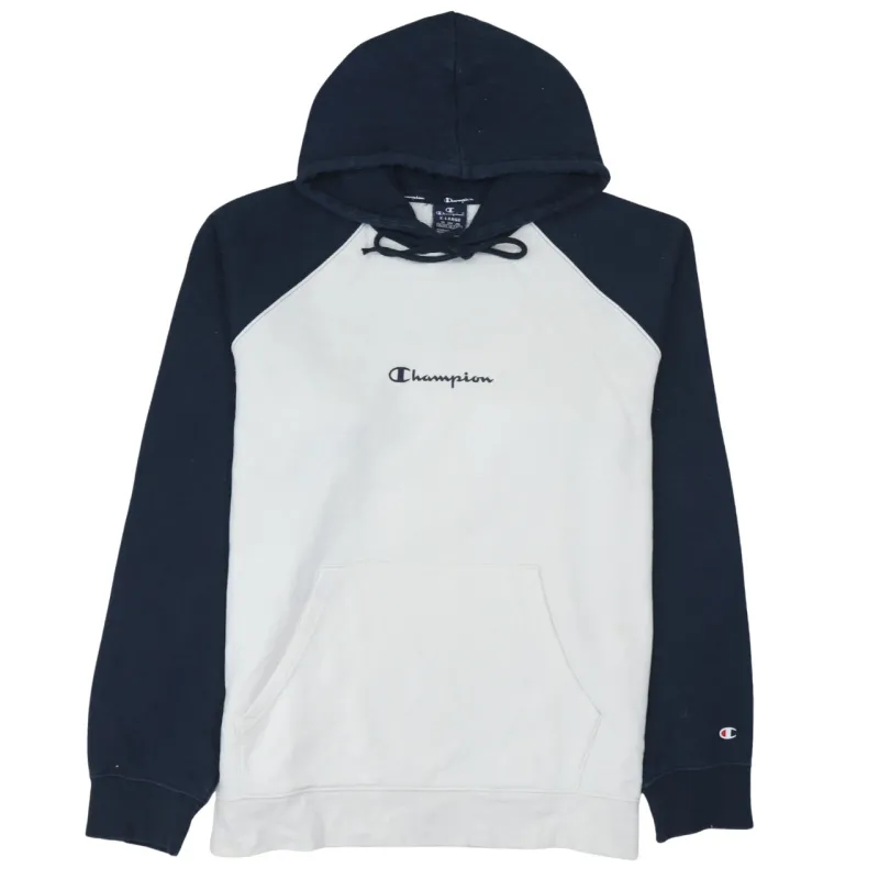 Champion 90's Drawstring Pockets Pullover Hoodie XLarge Navy Blue made by Champion