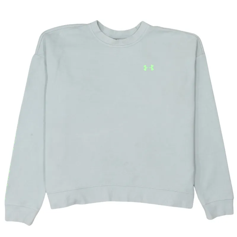 Under Armour Light Green Sweatshirt Men's Medium Printed Logo Sleeve Branding Pullover Top made by Under Armour