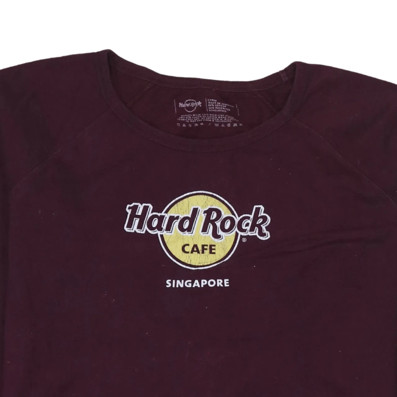Hard Rock Cafe Burgundy Red Sweatshirt Women's Large Embroidered Singapore Logo Pullover Top sold by Vintage Club product image thumbnail 3