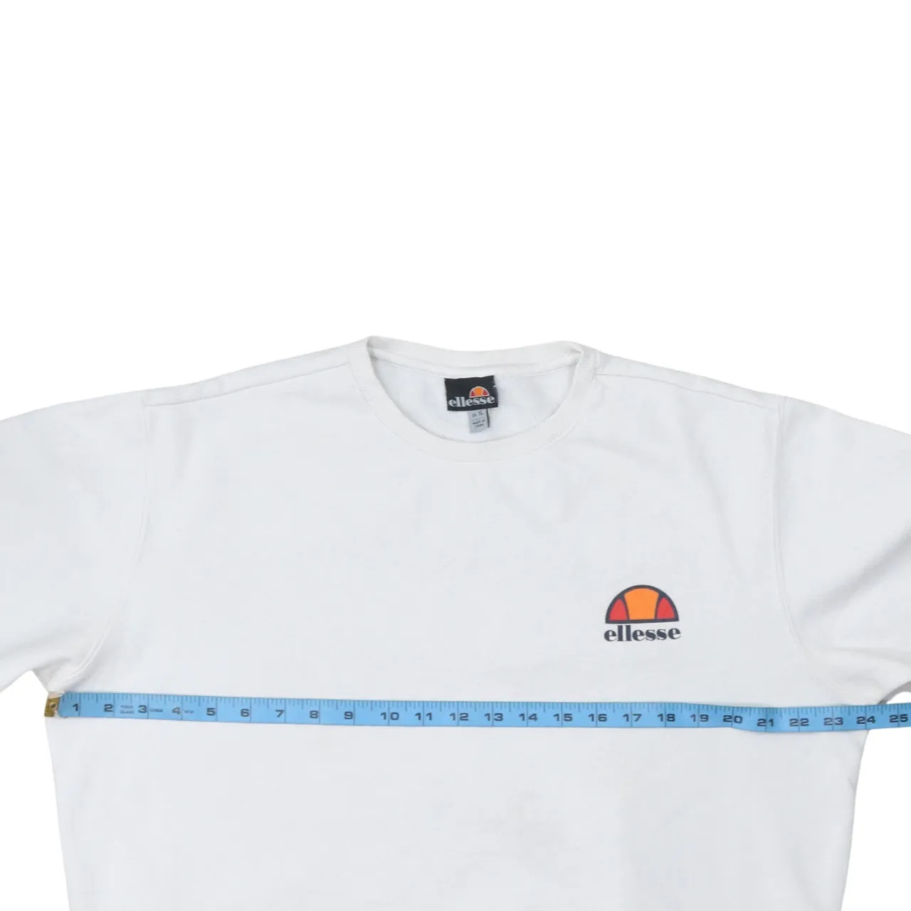 Ellesse White Sweatshirt Women's XLarge Embroidered Chest Logo Ribbed Cuffs Crewneck Pullover sold by Vintage Club product image thumbnail 5