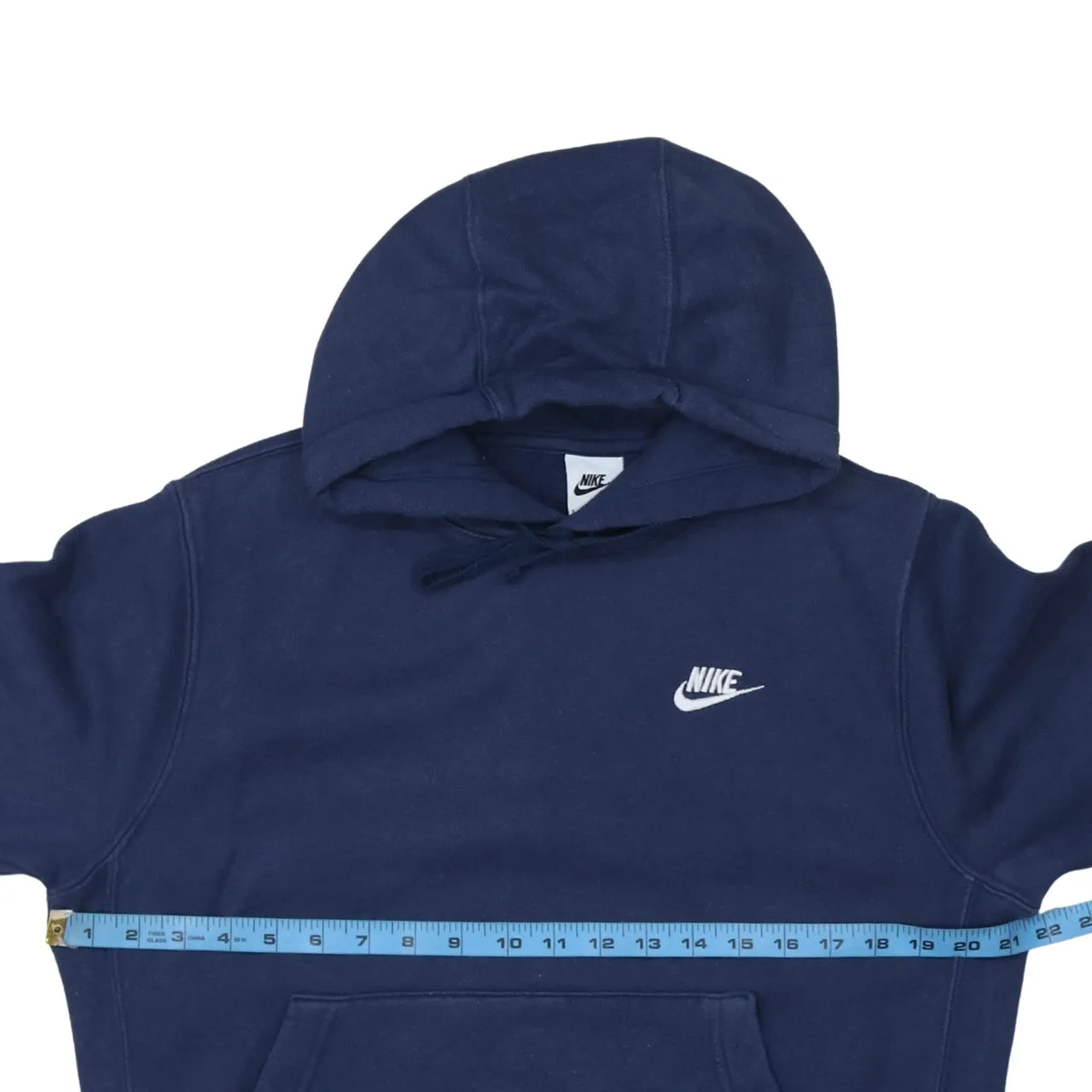 Nike Navy Blue Hoodie Men's Small Embroidered Swoosh Logo Front Pocket Pullover Sweatshirt sold by Vintage Club product image thumbnail 5