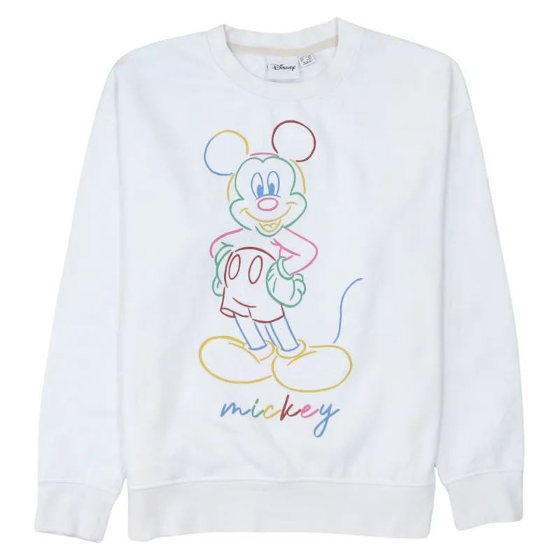 Disney 90's Mickey Mouse Crew Neck Sweatshirt XSmall White sold by Vintage Club