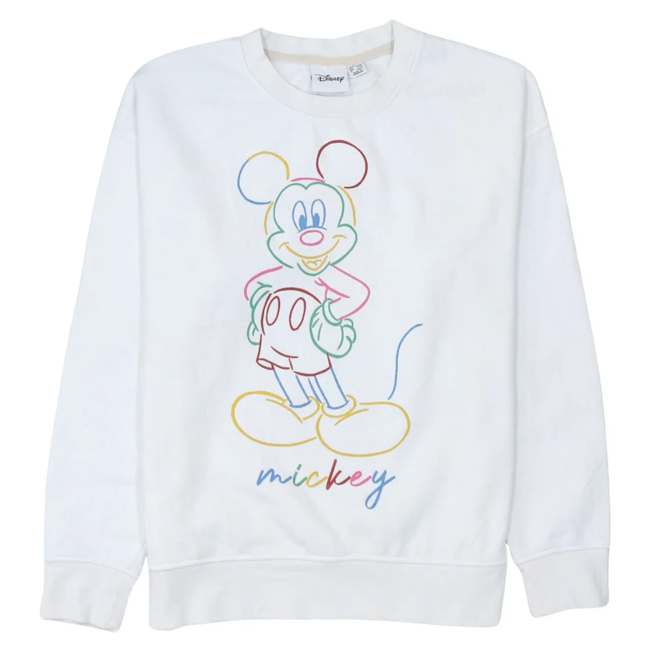 Disney 90's Mickey Mouse Crew Neck Sweatshirt XSmall White sold by Vintage Club