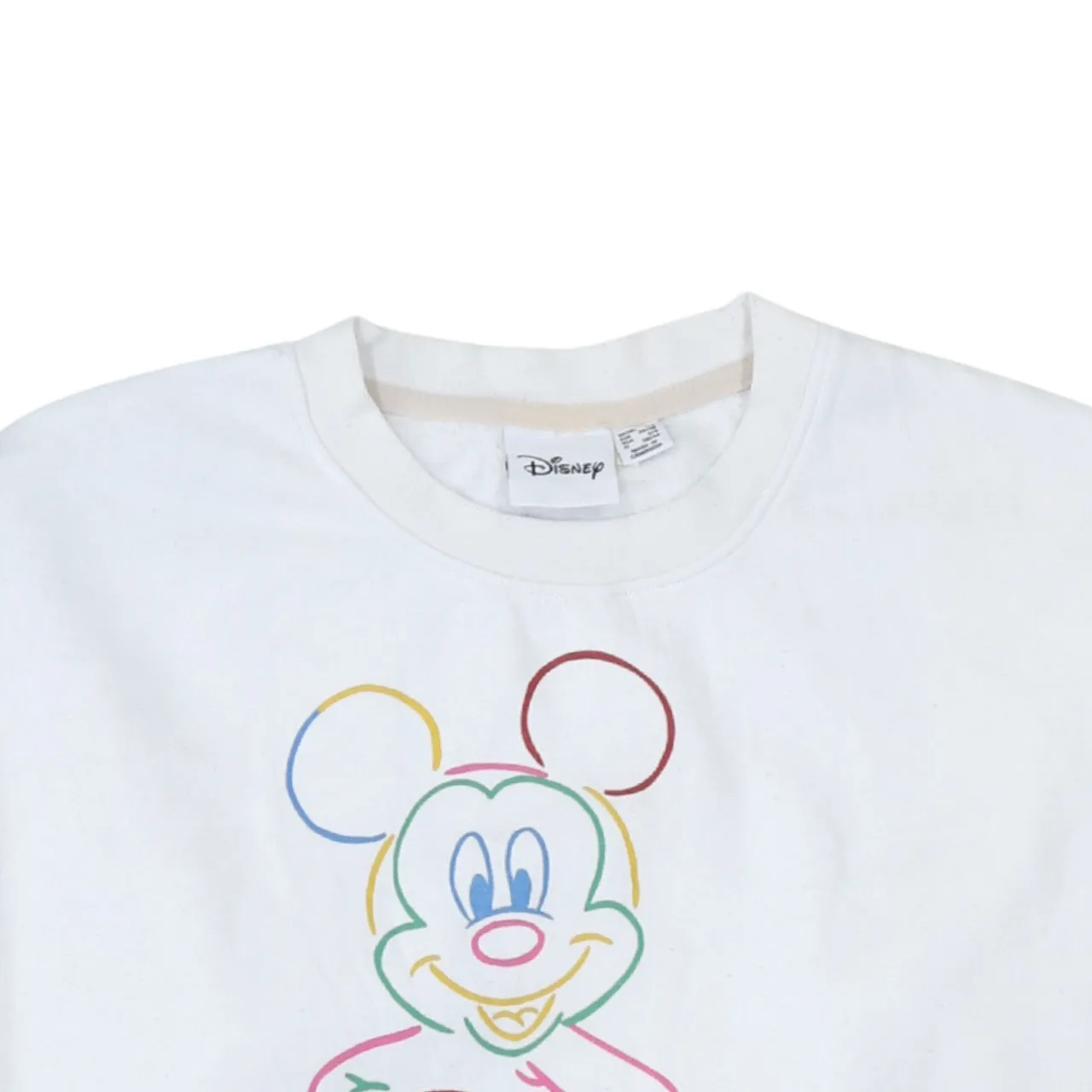 Disney 90's Mickey Mouse Crew Neck Sweatshirt XSmall White sold by Vintage Club product image thumbnail 3