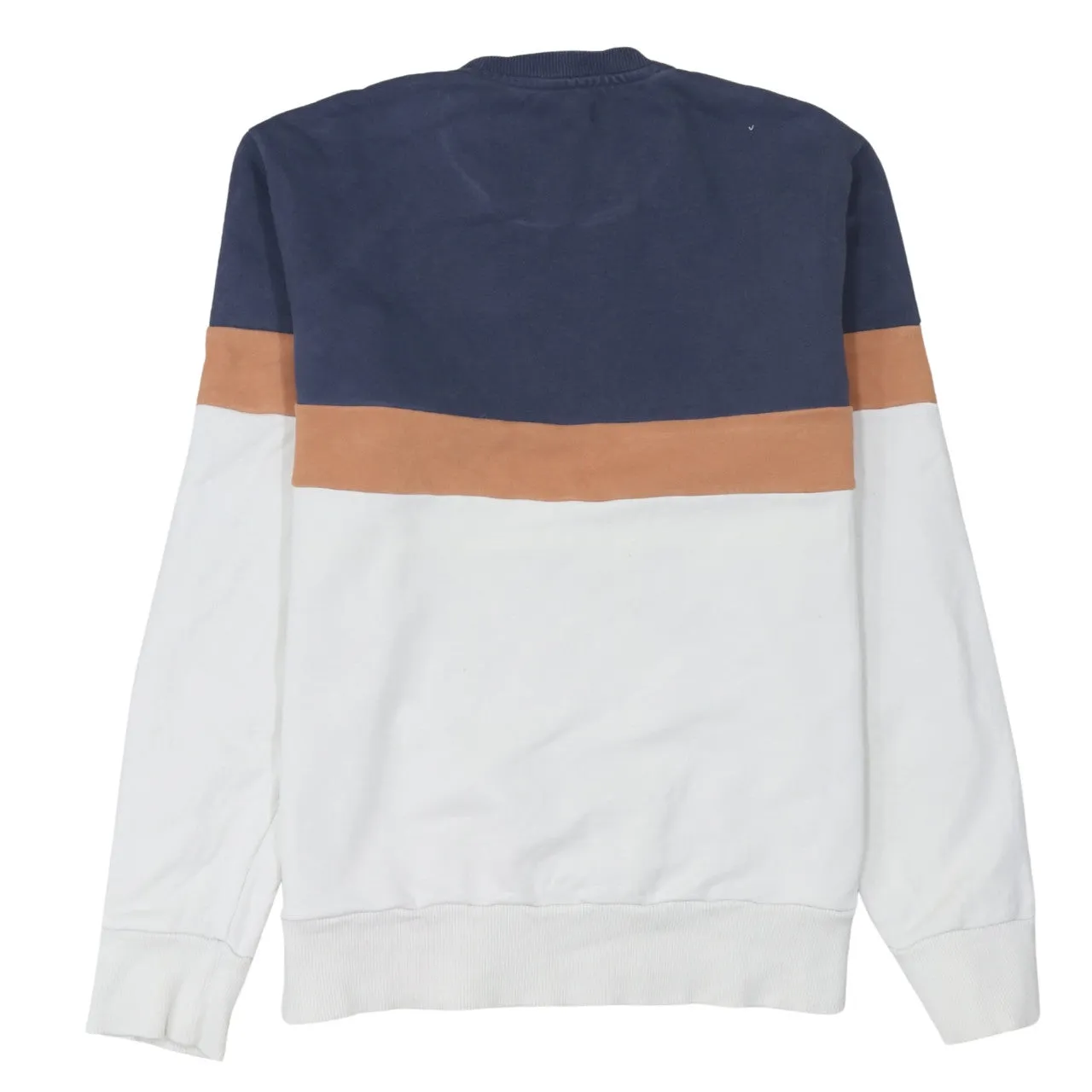 Fred Perry Navy White Sweatshirt Women’s Large Colour Block Printed Laurel Crewneck Pullover sold by Vintage Club product image thumbnail 2