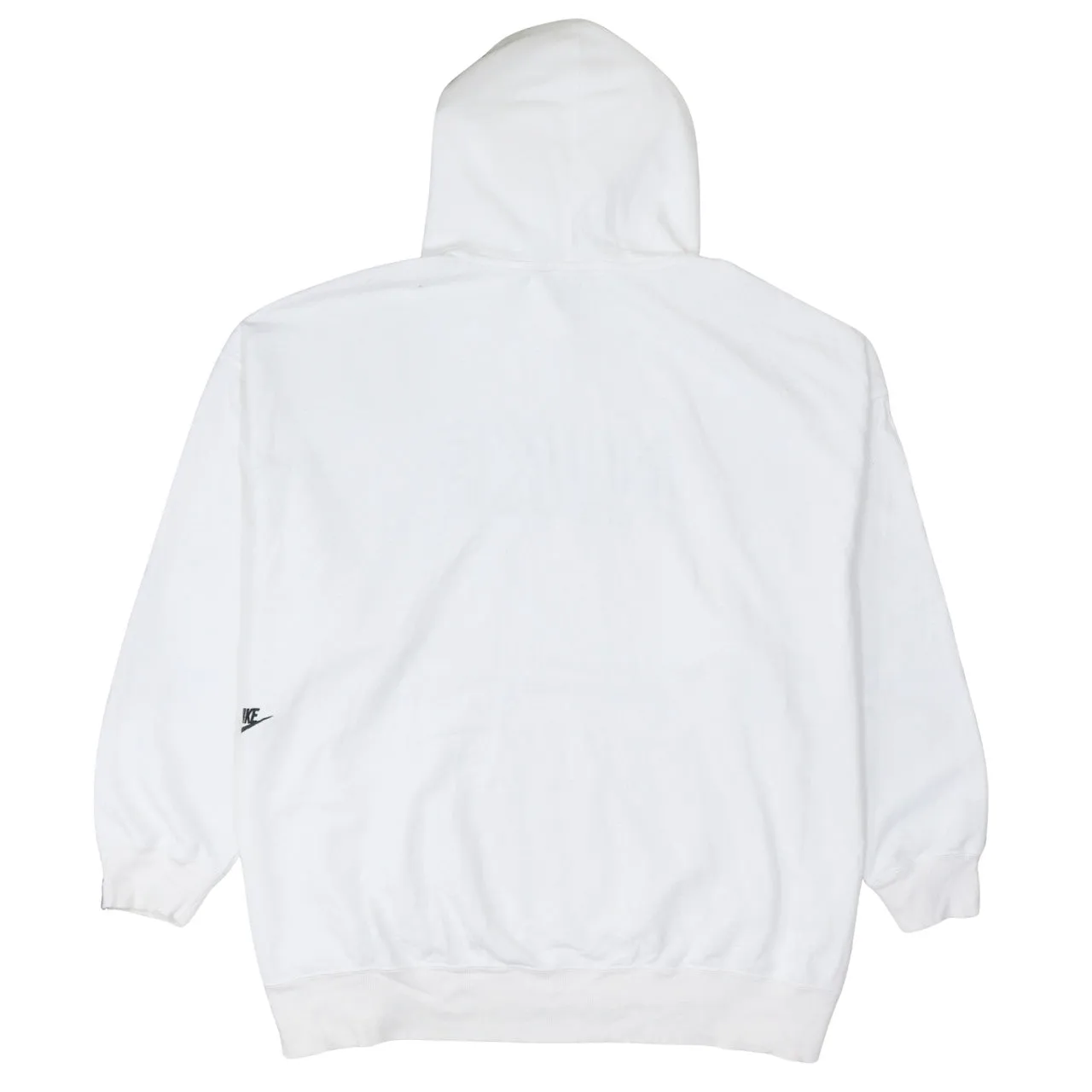 Nike White Hoodie Men's Medium Blue Outline Logo Front Pocket Pullover Sweatshirt sold by Vintage Club product image thumbnail 2