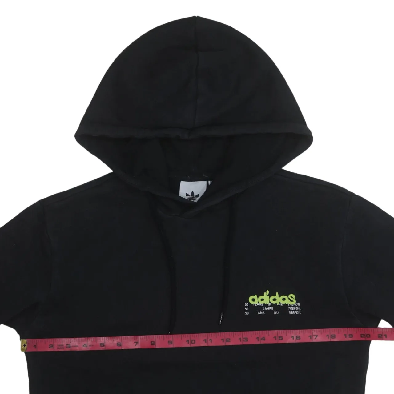 Adidas 90's Drawstring Pockets Pullover Hoodie Small Black sold by Vintage Club product image thumbnail 5
