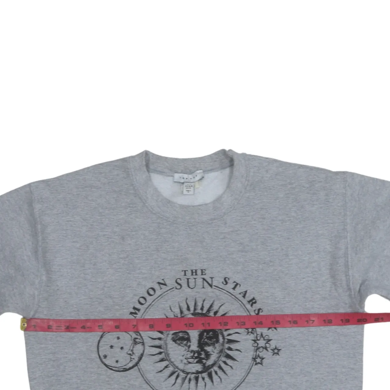 Topshop Grey Sweatshirt Women's Small Moon Sun Stars Graphic Printed Fleece Pullover Jumper sold by Vintage Club product image thumbnail 5