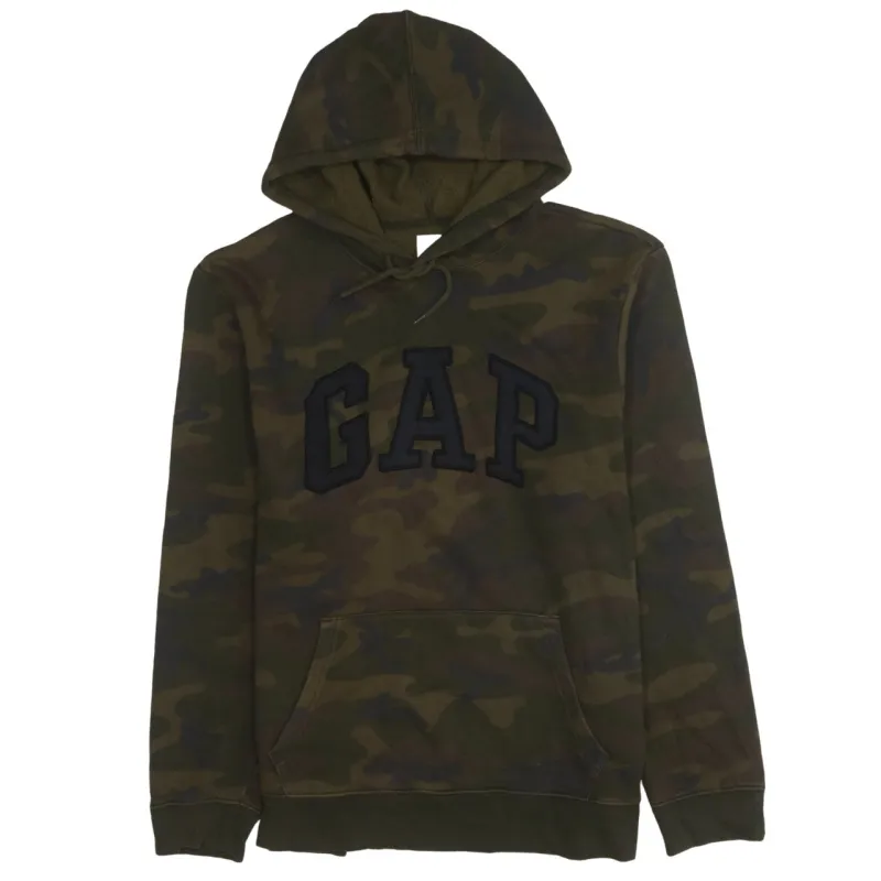 Gap Camo Green Hoodie Women’s XLarge Embroidered Logo Front Pocket Pullover Sweatshirt sold by Vintage Club