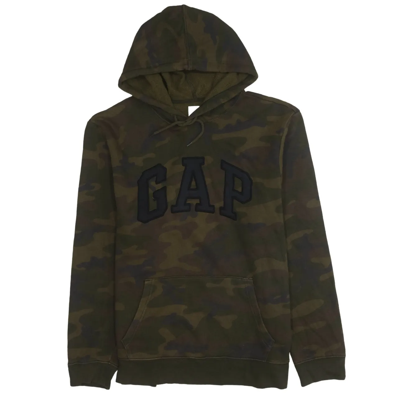 Gap Camo Green Hoodie Women’s XLarge Embroidered Logo Front Pocket Pullover Sweatshirt sold by Vintage Club