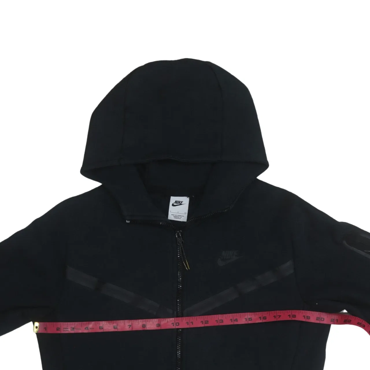 Nike Black Tech Fleece Full Zip Hoodie Men's Small Arm Zip Pocket Taped Chevron Sweatshirt sold by Vintage Club product image thumbnail 5