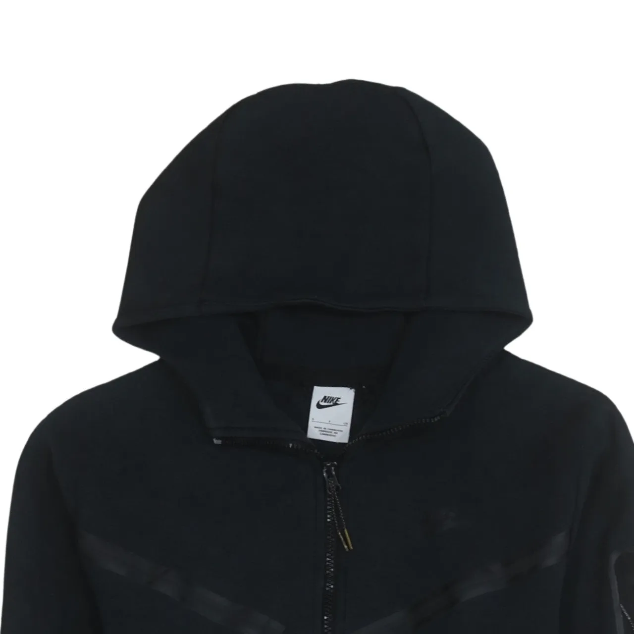 Nike Black Tech Fleece Full Zip Hoodie Men's Small Arm Zip Pocket Taped Chevron Sweatshirt sold by Vintage Club product image thumbnail 3