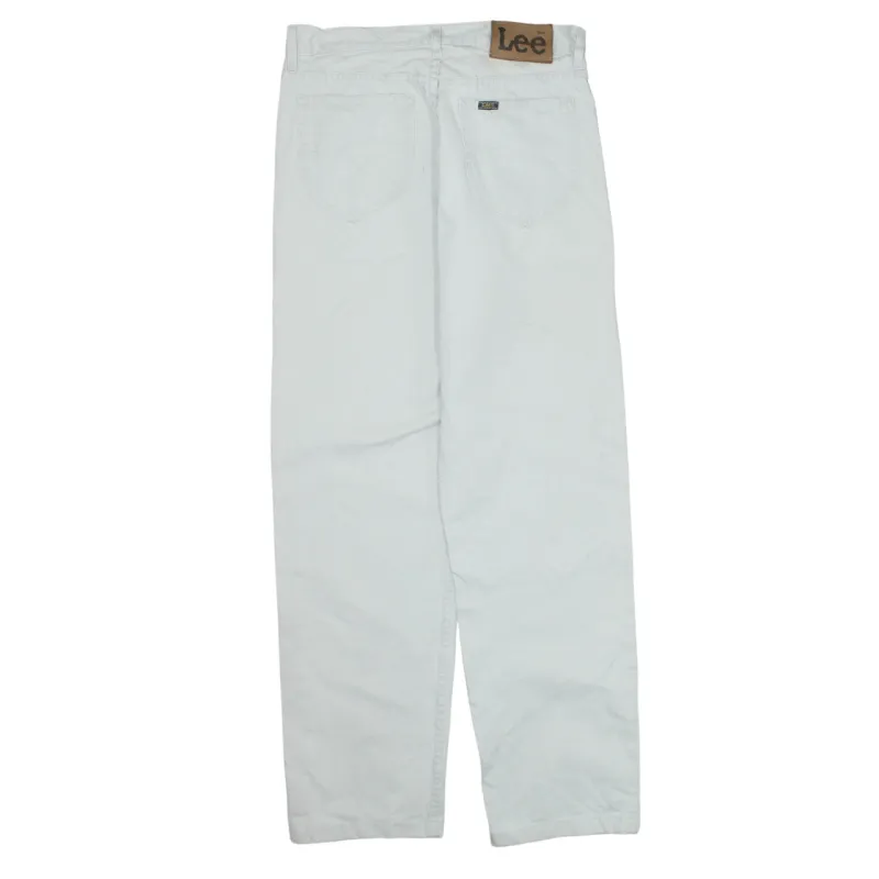 Lee White Trousers Men's W32 Straight Leg Five Pocket Denim Jeans made by Lee