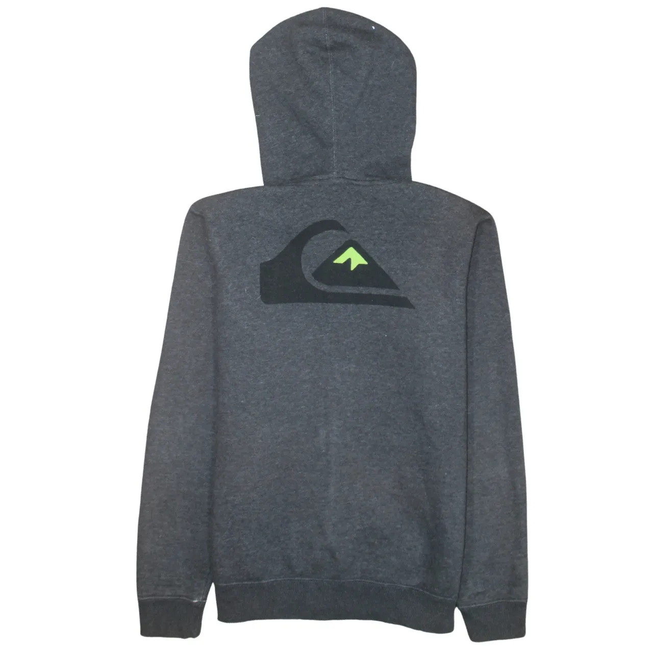 Quiksilver Charcoal Grey Zip Hoodie Women's Medium Embroidered Logo Pockets Fleece Sweatshirt sold by Vintage Club product image thumbnail 2