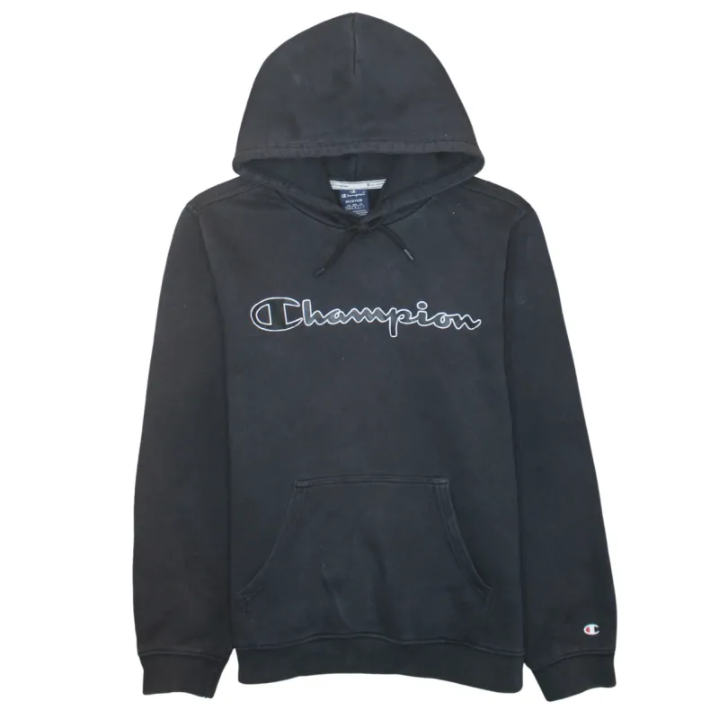 Champion 90's Spellout Pullover Hoodie Medium Black sold by Vintage Club