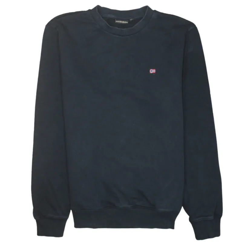 Napapijri 90's Lightweight Crew Neck Sweatshirt Small Black sold by Vintage Club