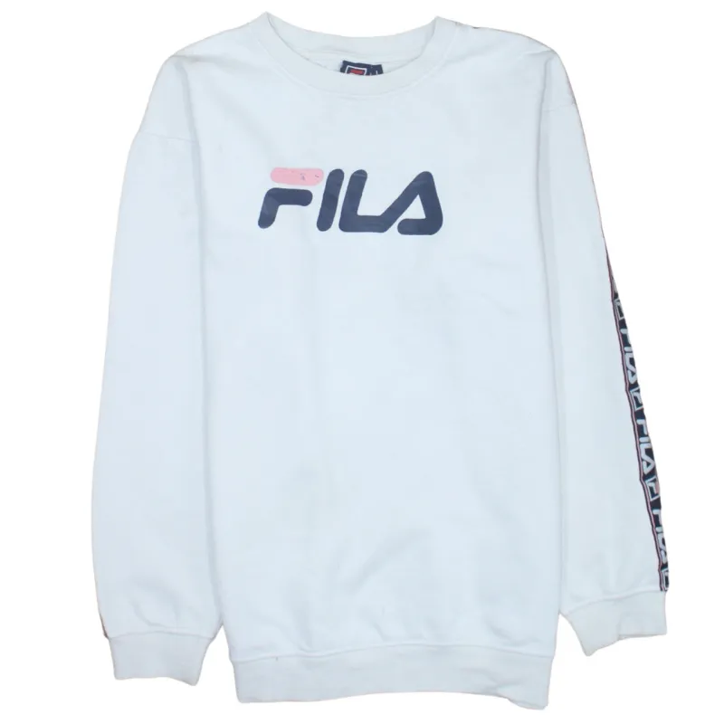 Fila 90's Spellout Crew Neck Sweatshirt Large White sold by Vintage Club
