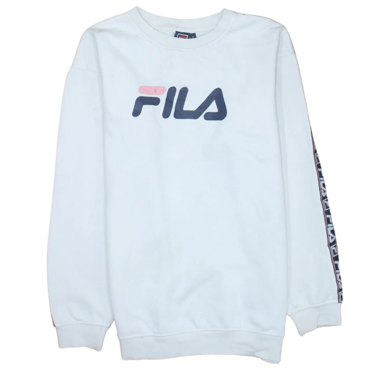 Fila 90's Spellout Crew Neck Sweatshirt Large White sold by Vintage Club