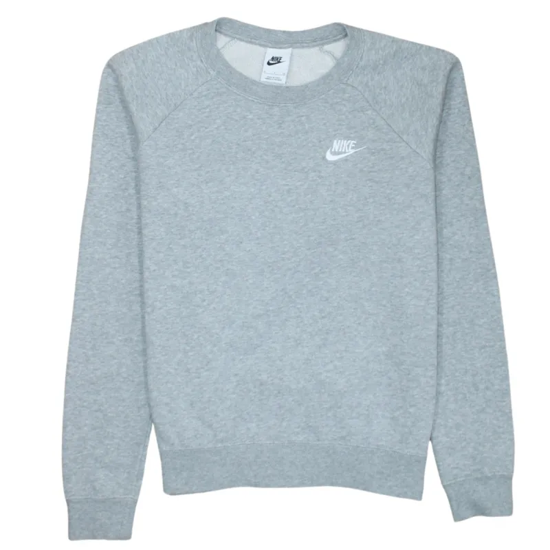 Nike Grey Sweatshirt Men's Small Embroidered Chest Logo Raglan Sleeve Pullover made by Nike