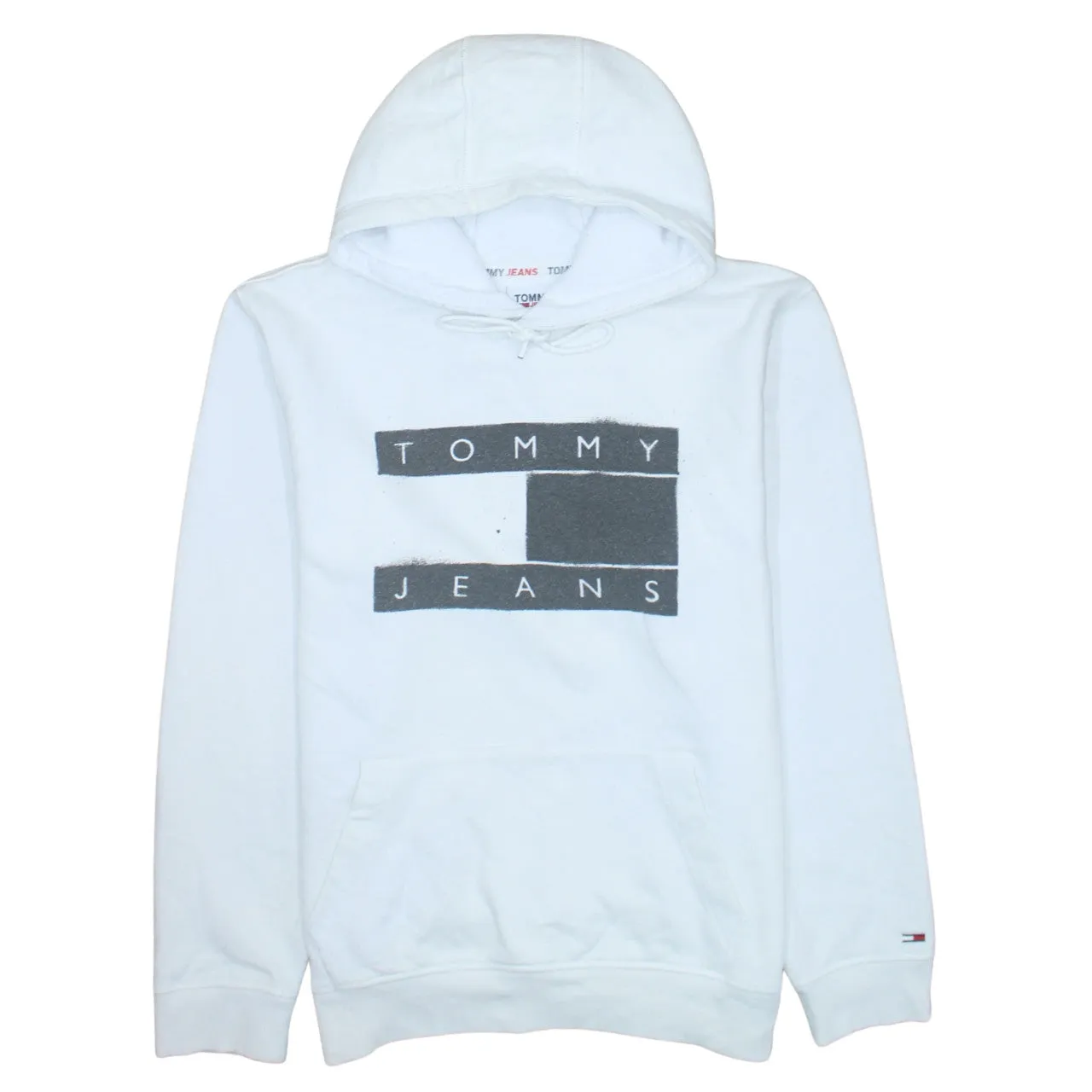 Tommy Jeans 90's Spellout Pullover Hoodie Large White sold by Vintage Club