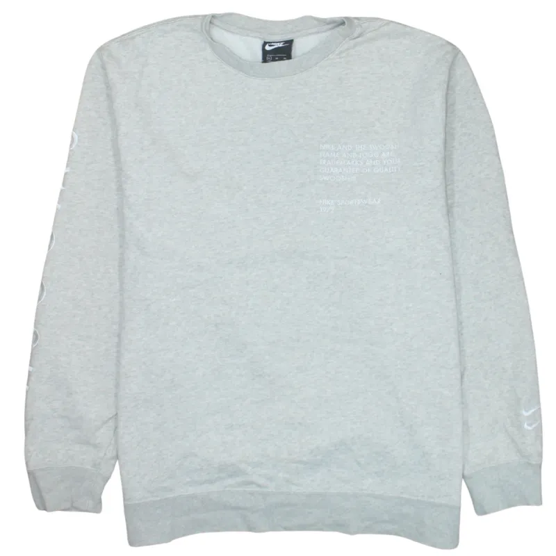 Nike 90's Swoosh Crew Neck Sweatshirt XLarge Grey sold by Vintage Club
