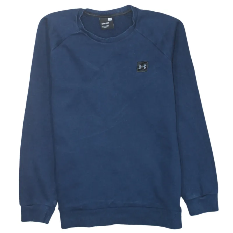 Under Armour Navy Blue Sweatshirt Men's Medium Crewneck Embroidered Chest Logo Pullover Fleece Top sold by Vintage Club