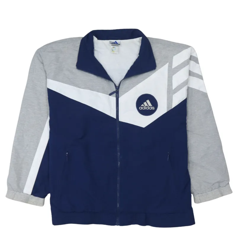 Adidas 90's Lightweight Full Zip Up Windbreaker Large Grey made by Adidas
