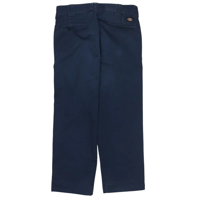 Dickies Navy Blue Work Trousers Men's 34 Straight Leg Chino Style Logo Back Pocket Pants sold by Vintage Club