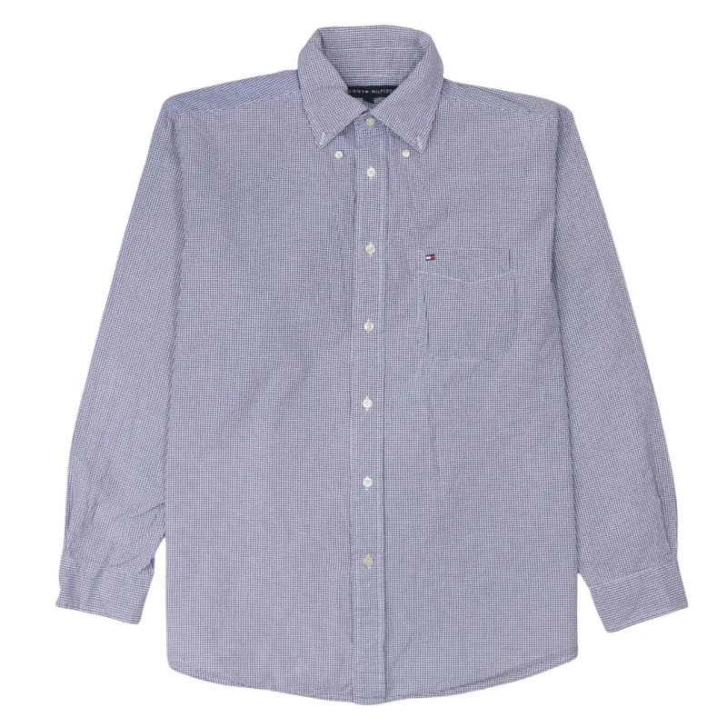Tommy Hilfiger 90's Long Sleeve Button Up Shirt Medium Navy Blue made by Tommy Hilfiger