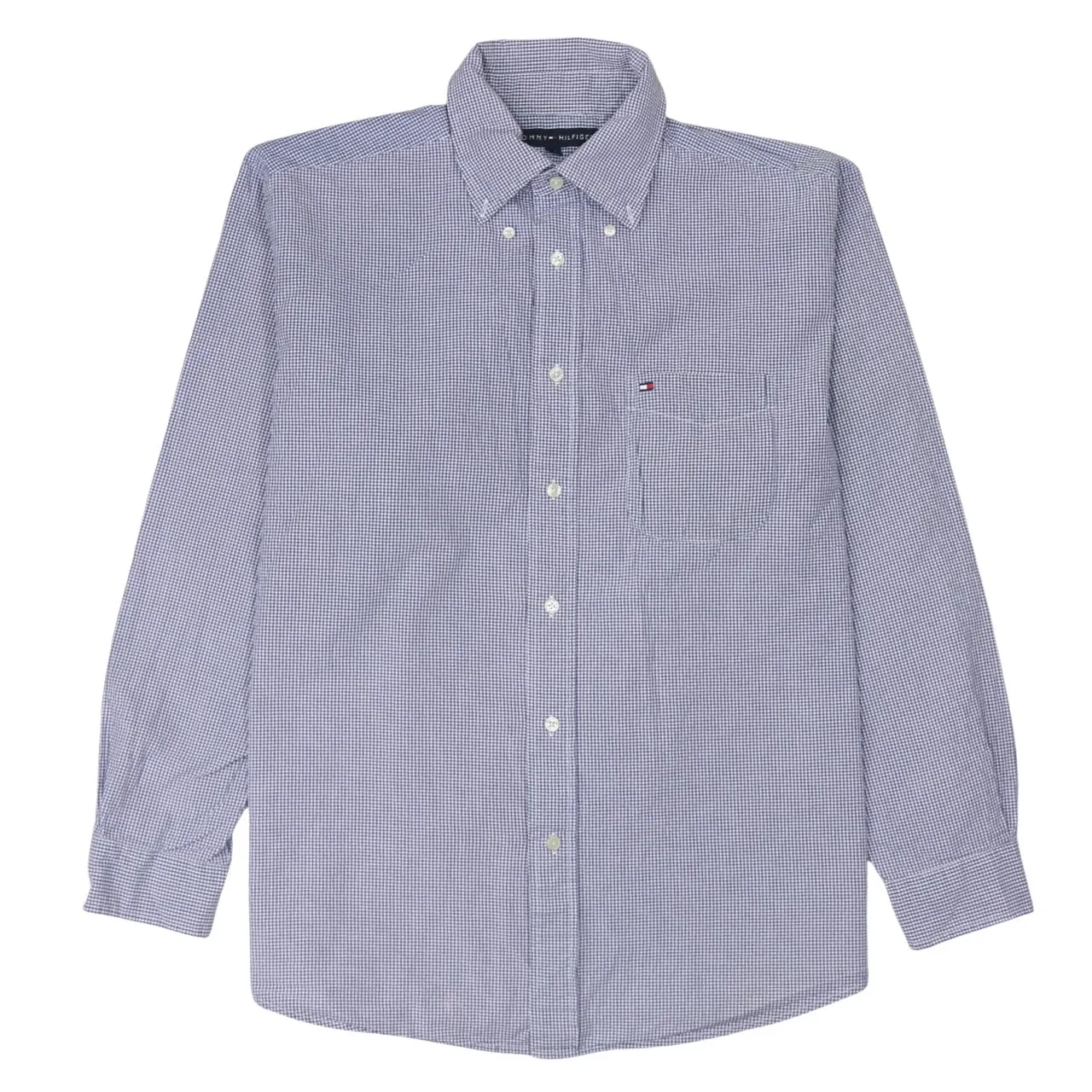 Tommy Hilfiger 90's Long Sleeve Button Up Shirt Medium Navy Blue sold by Vintage Club