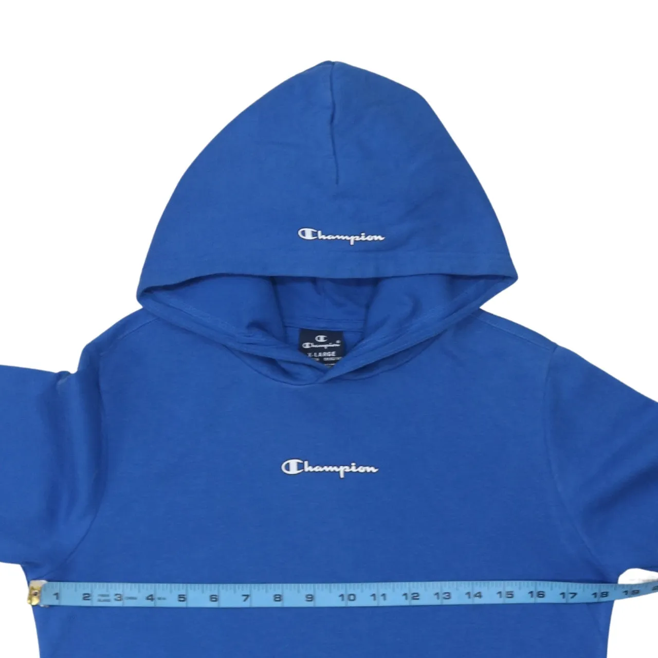 Champion Royal Blue Hoodie Women’s XLarge Embroidered Chest Logo Front Pocket Pullover Sweatshirt sold by Vintage Club product image thumbnail 5