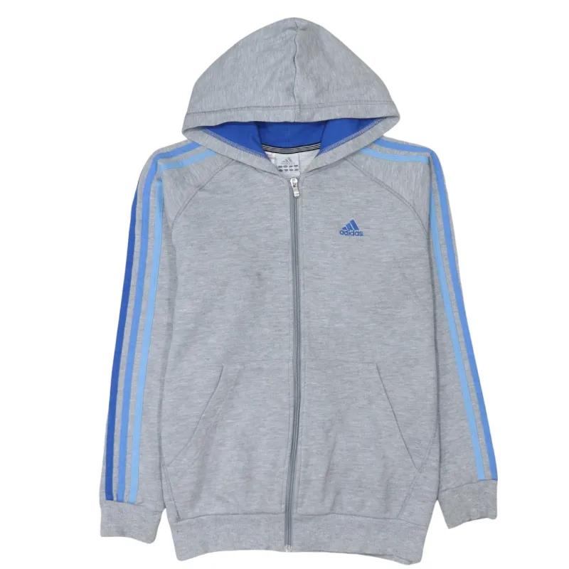 Adidas 90's Striped Sleeve Full Zip Up Hoodie Large Grey sold by Vintage Club