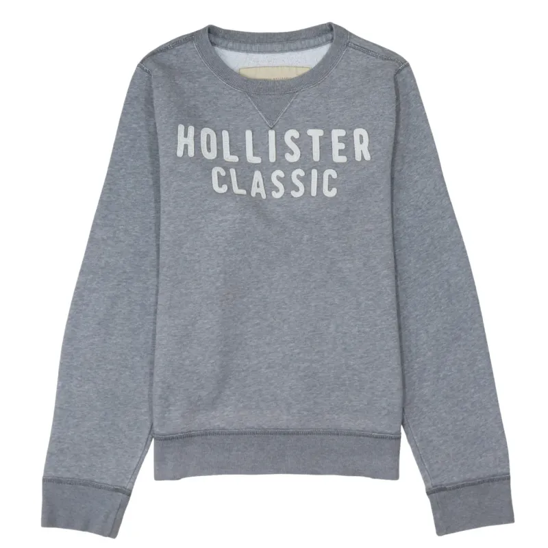 Hollister Grey Sweatshirt Women’s XLarge Embroidered Hollister Classic Logo Crewneck Pullover made by Hollister