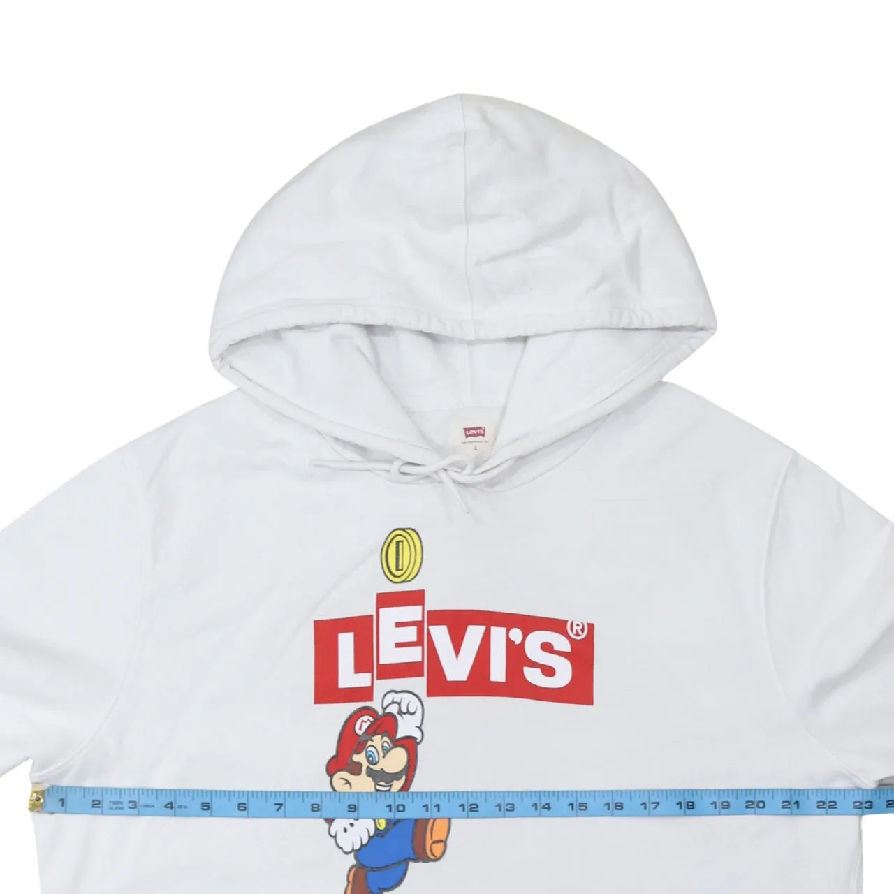 Levi's 90's Spellout Pullover Hoodie Large White sold by Vintage Club product image thumbnail 5