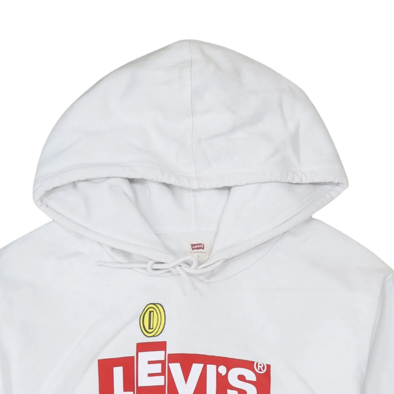 Levi's 90's Spellout Pullover Hoodie Large White sold by Vintage Club product image thumbnail 3