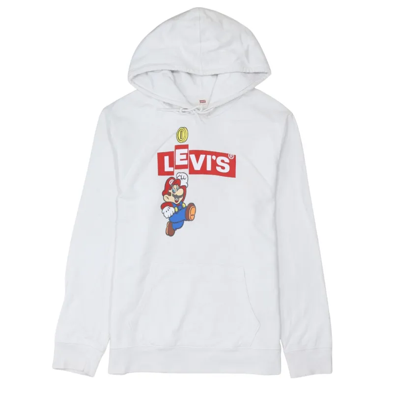 Levi's 90's Spellout Pullover Hoodie Large White made by Levi's