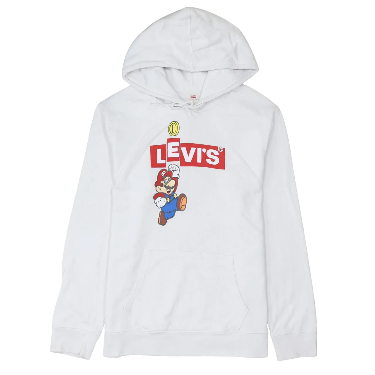 Levi's 90's Spellout Pullover Hoodie Large White sold by Vintage Club