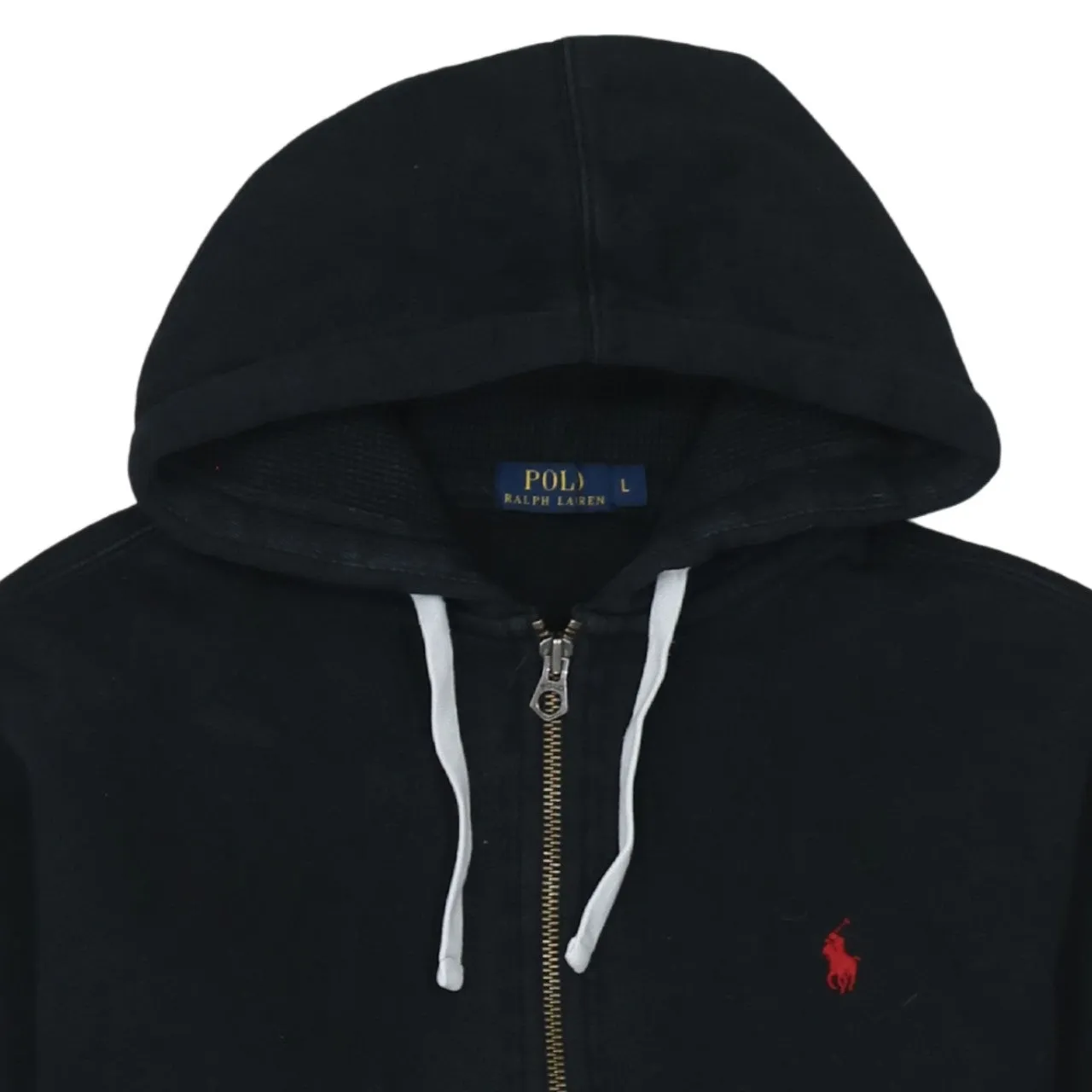 Polo Ralph Lauren Black Zip Hoodie Women’s Large Embroidered Red Pony Logo Pockets Sweatshirt sold by Vintage Club product image thumbnail 3