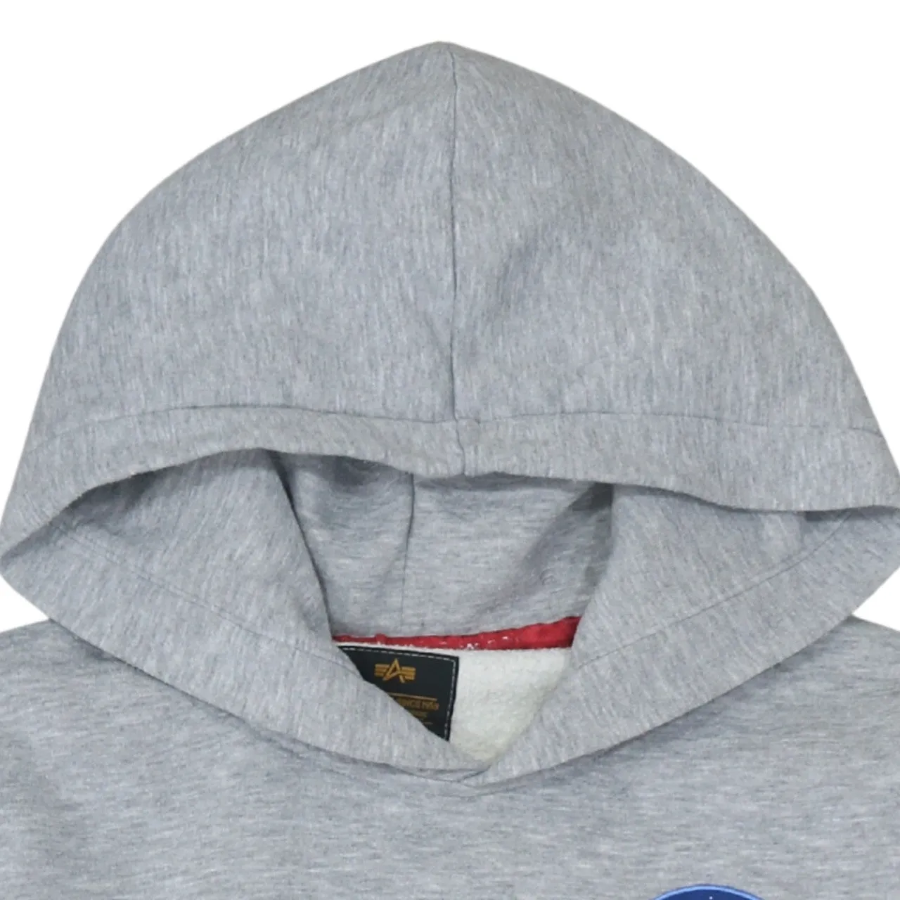Alpha Industries Grey Hoodie Men's Small NASA Printed Logo Flag Sleeve Pocket Sweatshirt sold by Vintage Club product image thumbnail 3