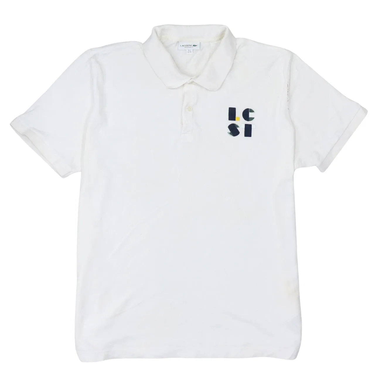 Lacoste 90's Short Sleeves Quarter Button Polo Shirt XXXLarge (3XL) White sold by Vintage Club