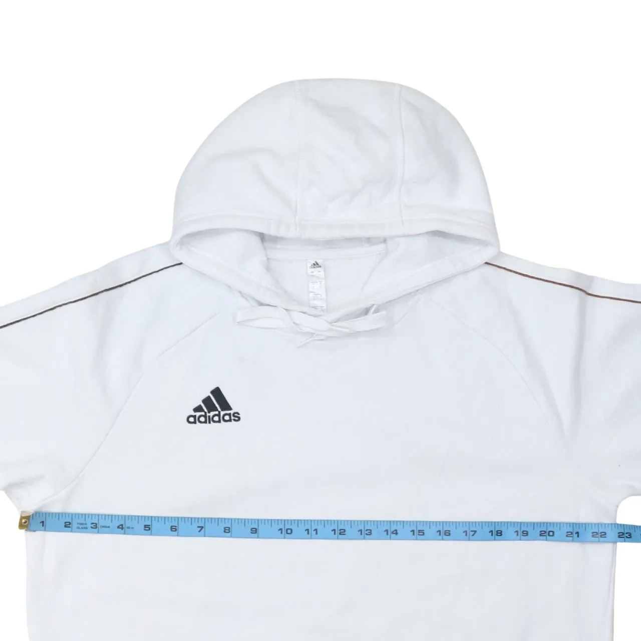 Adidas 90's Drawstring Pockets Pullover Hoodie Large White sold by Vintage Club product image thumbnail 5
