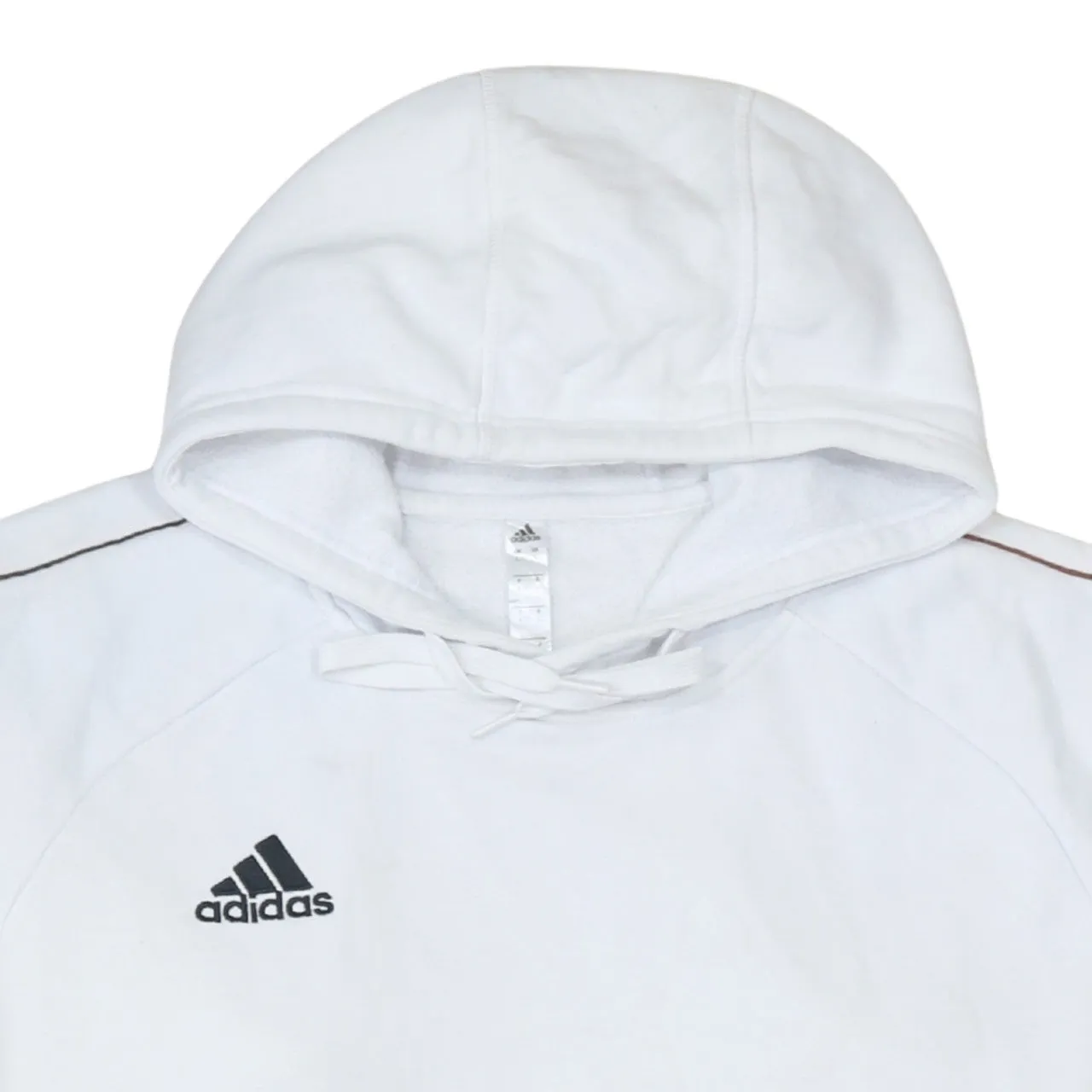 Adidas 90's Drawstring Pockets Pullover Hoodie Large White sold by Vintage Club product image thumbnail 3