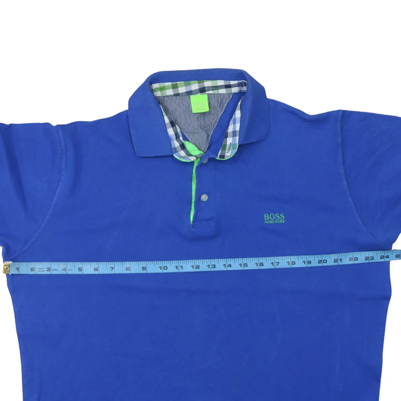 HUGO BOSS 90's Short Sleeves Quarter Button Polo Shirt XXXLarge (3XL) Blue sold by Vintage Club product image thumbnail 5