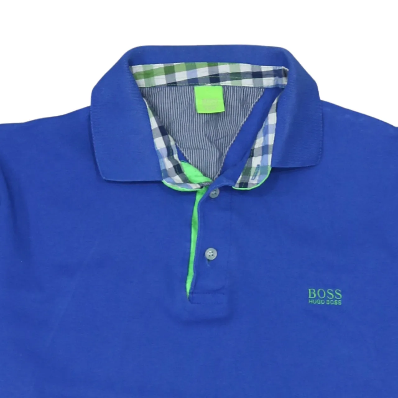 HUGO BOSS 90's Short Sleeves Quarter Button Polo Shirt XXXLarge (3XL) Blue sold by Vintage Club product image thumbnail 3