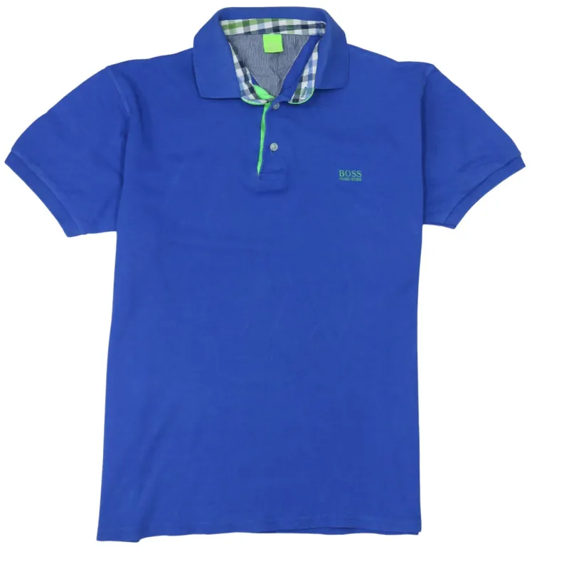 HUGO BOSS 90's Short Sleeves Quarter Button Polo Shirt XXXLarge (3XL) Blue sold by Vintage Club