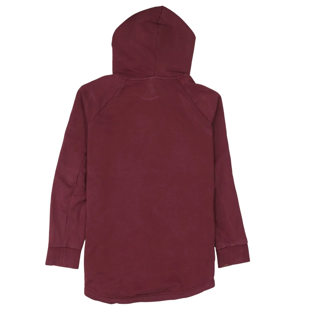 Adidas Burgundy Red Hoodie Women’s Large Printed Badge Logo Longline Pullover Sweatshirt sold by Vintage Club product image thumbnail 2