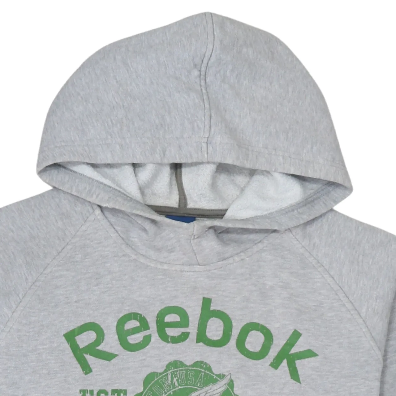Reebok Grey Hoodie Men's Small Printed Logo Front Pocket Pullover Sweatshirt sold by Vintage Club product image thumbnail 3