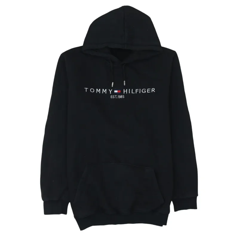 Tommy Hilfiger Black Hoodie Women’s XXLarge Embroidered Logo Front Pouch Fleece Pullover Sweatshirt made by Tommy Hilfiger